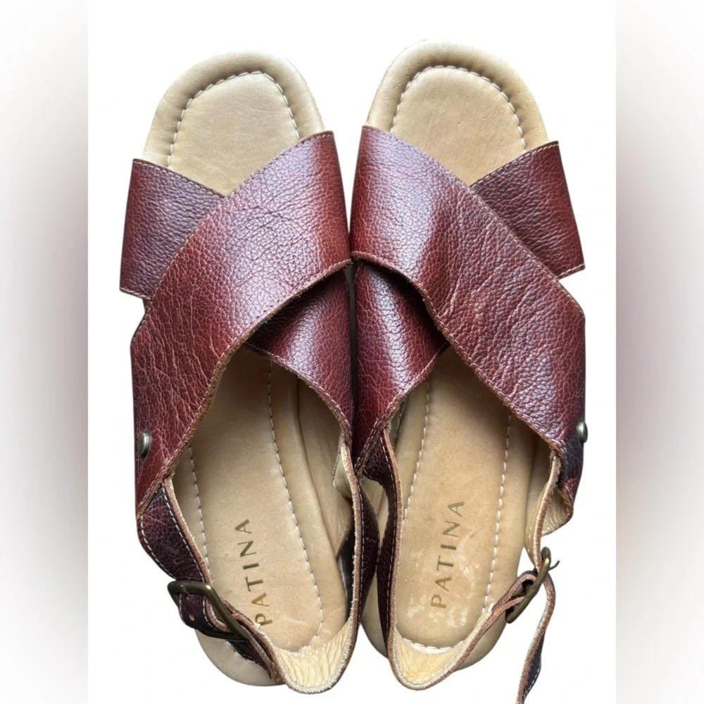 Portland Leather Goods Patina Florence wedge size 9.